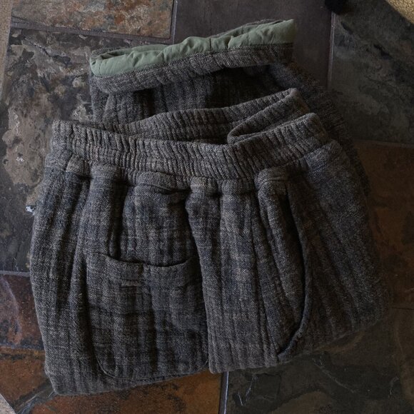 Solid 100% Cotton Padded Wide Leg Winter Women's Harem Style Pants, OS, Brown - Picture 13 of 14